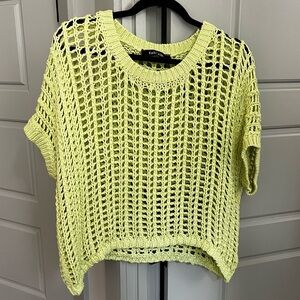 Fabrik Crochet Short Sleeve Knit Sweater Top